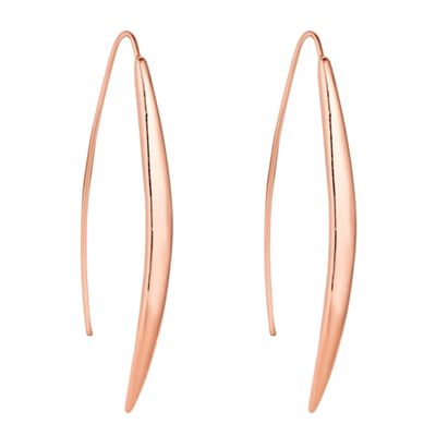 Rose gold curved stick earring
